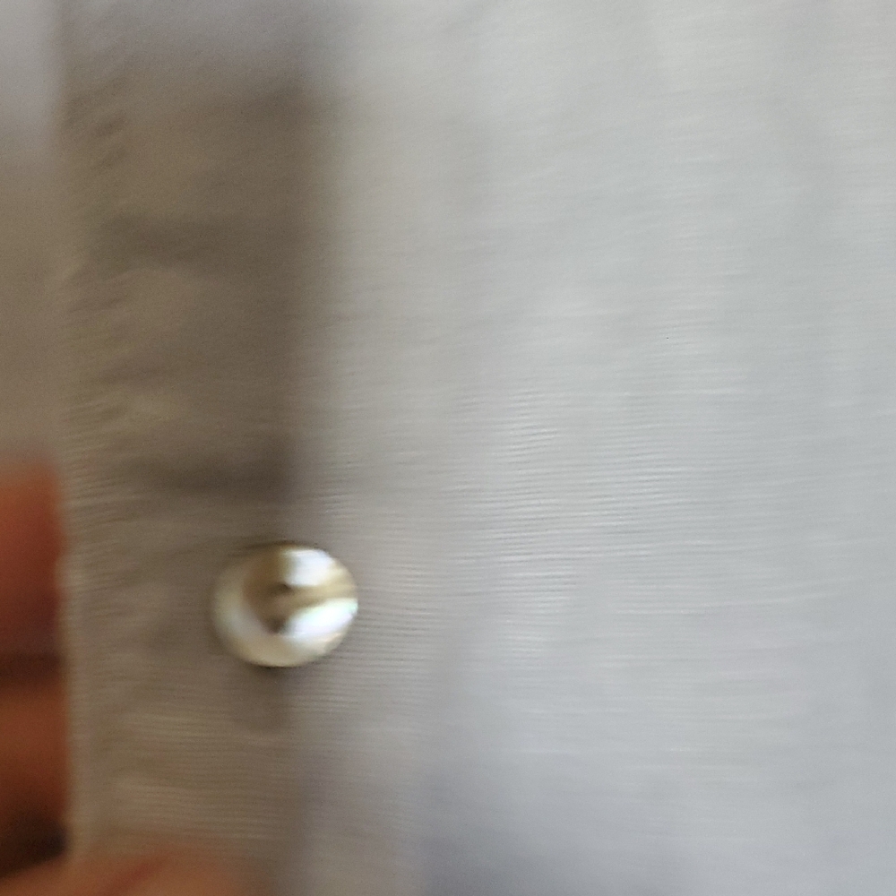 Tahari Linen Light Gray Button Down Dress - Picture 5 of 8